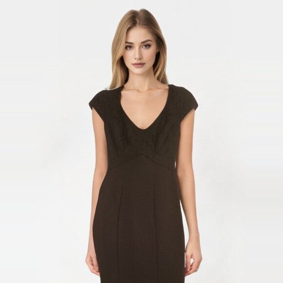 CHIC by Jacob sheath dress black lace overlay ponte knit Size XS - Picture 3 of 9